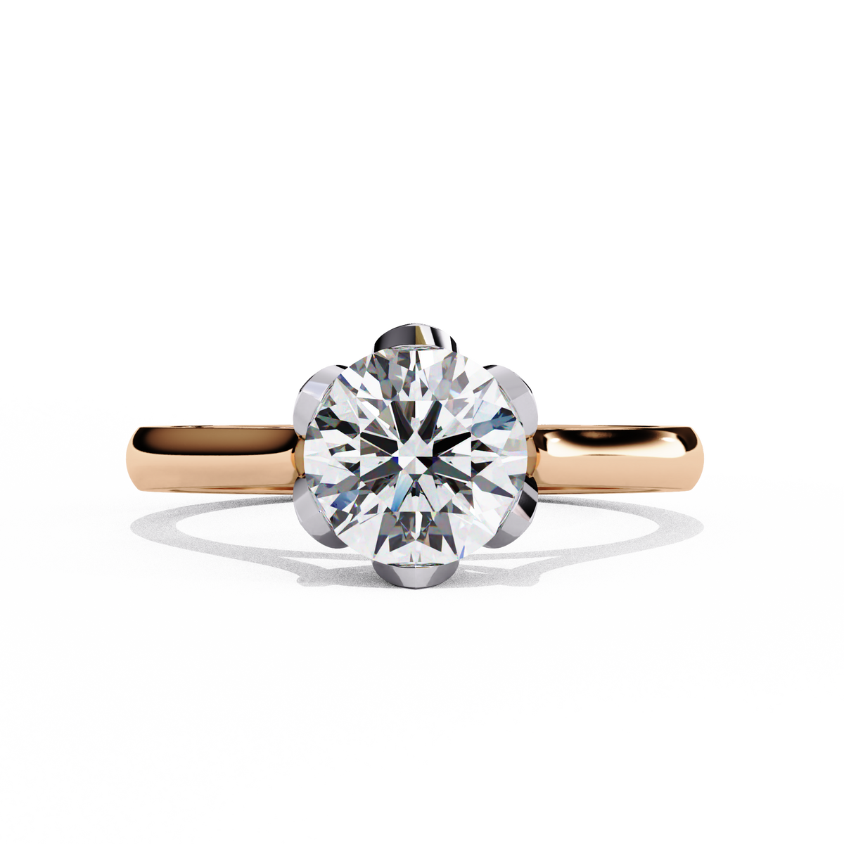 Reverra 14K Classic Round Solitaire Engagement Ring, CTTW-1.413