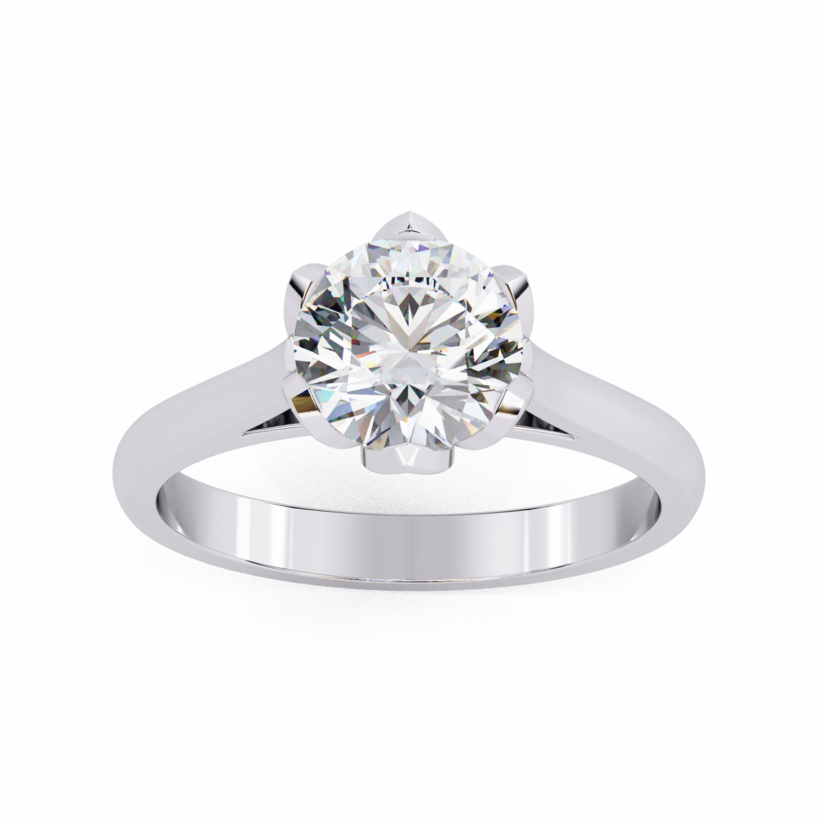 Reverra 14K Classic Round Solitaire Engagement Ring, CTTW-1.413