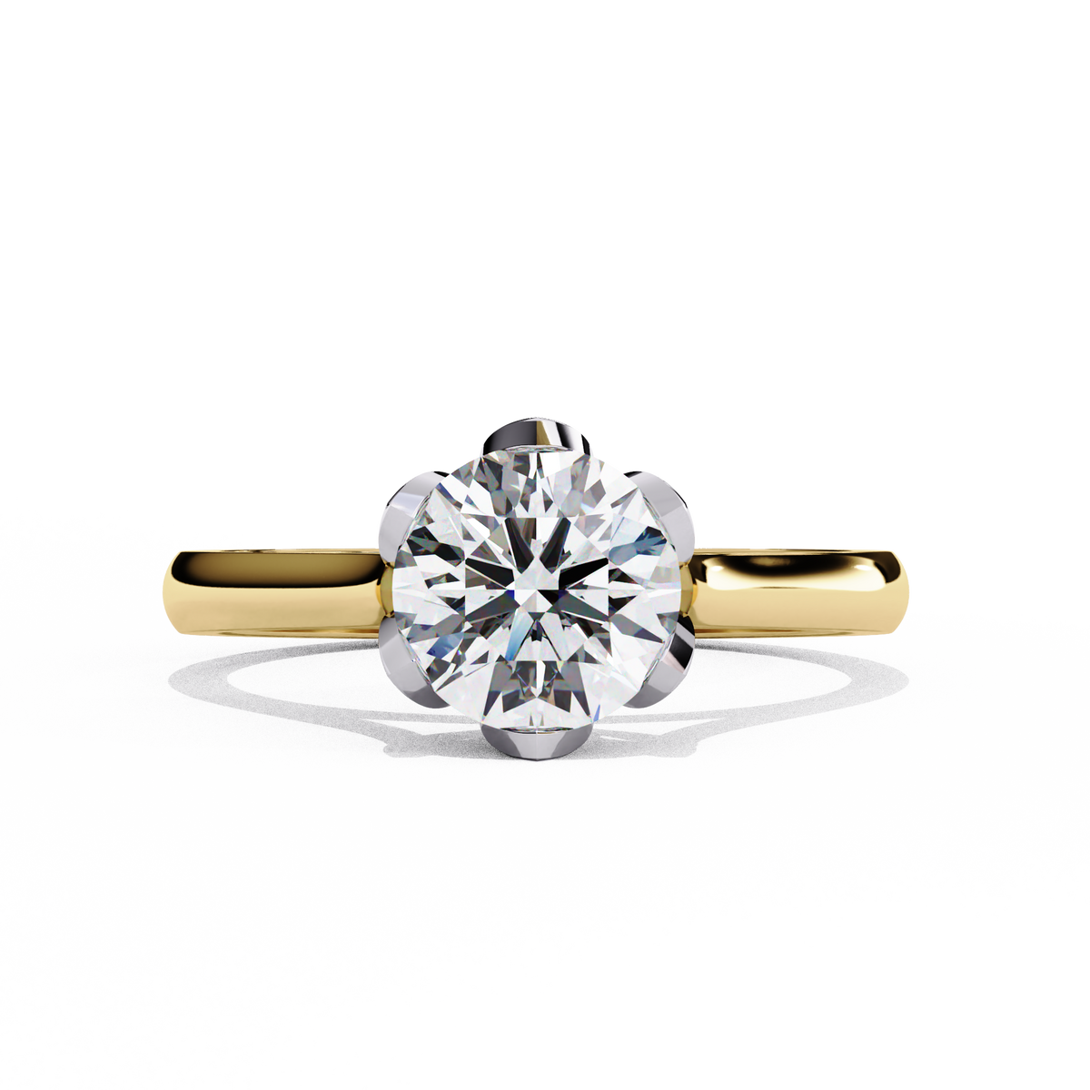 Reverra 14K Classic Round Solitaire Engagement Ring, CTTW-1.413