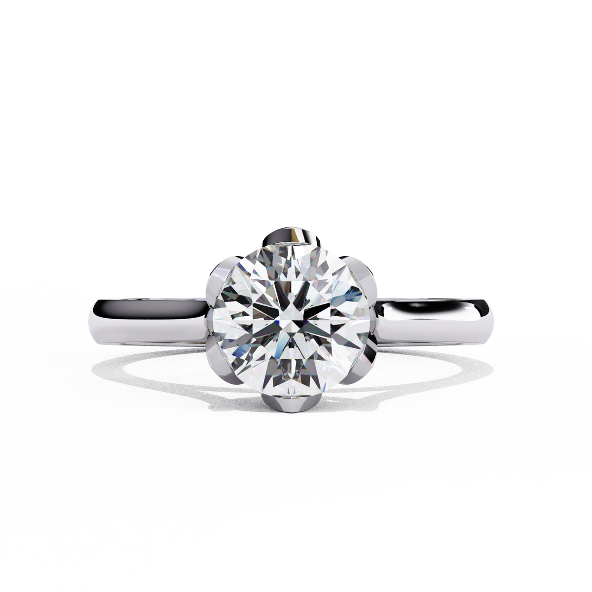 Reverra 14K Classic Round Solitaire Engagement Ring, CTTW-1.413