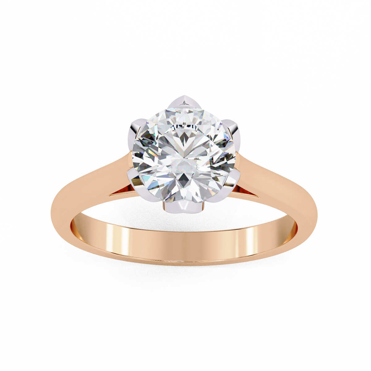 Reverra 14K Classic Round Solitaire Engagement Ring, CTTW-1.413