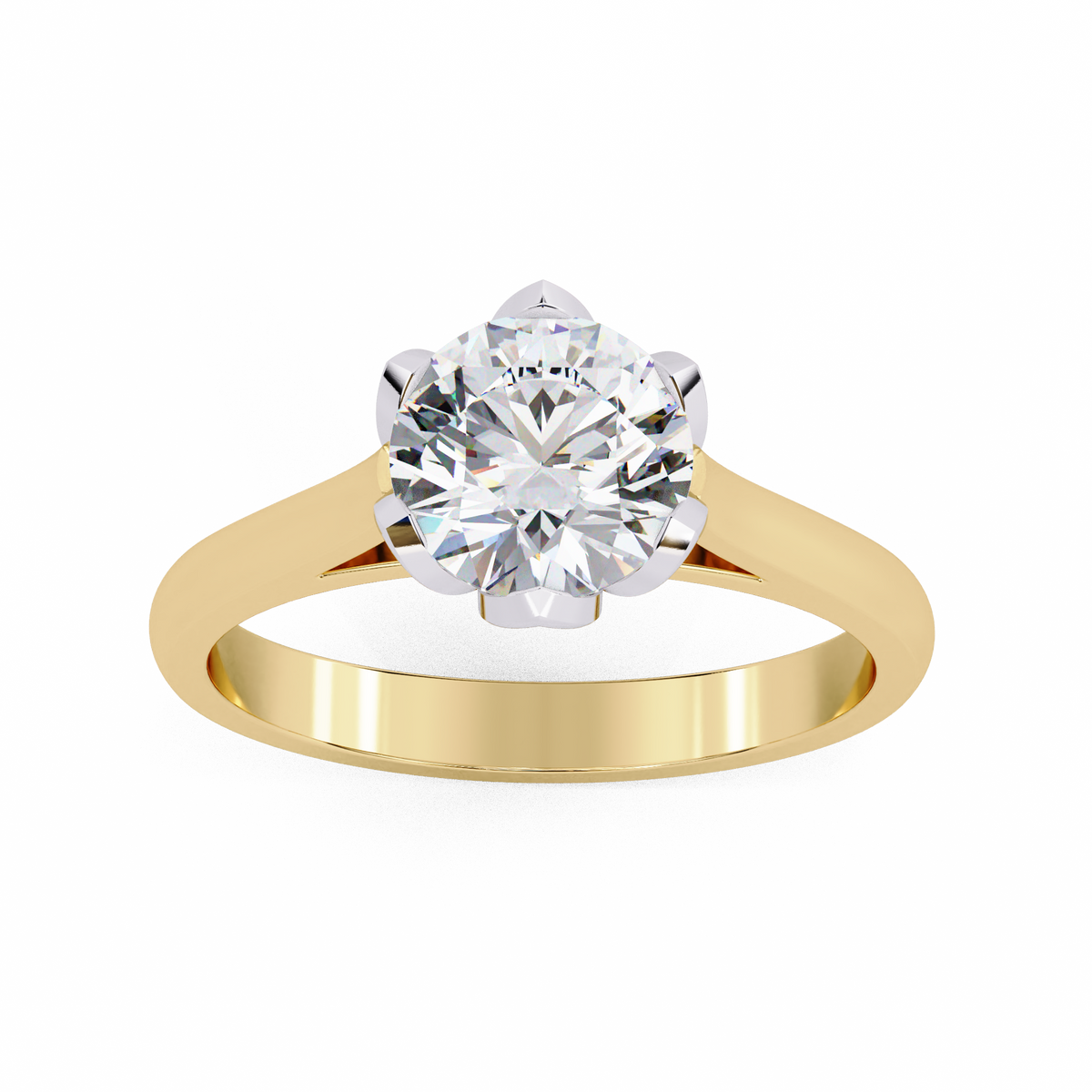 Reverra 14K Classic Round Solitaire Engagement Ring, CTTW-1.413