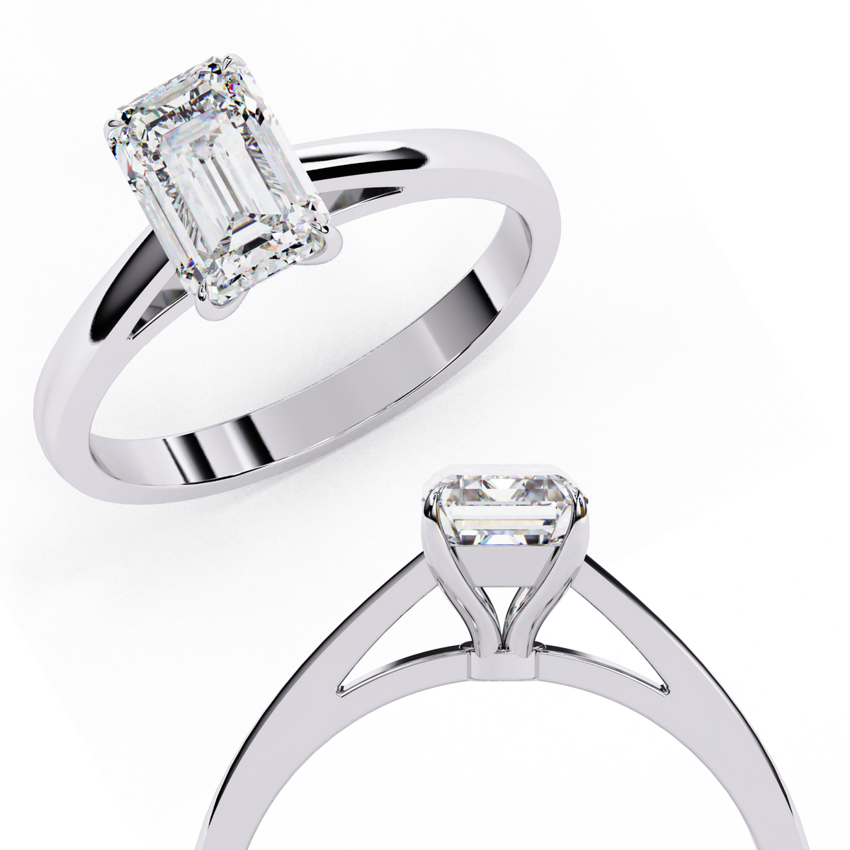 Reverra 14K White Gold Solitaire Engagement Ring, CTTW-1.2