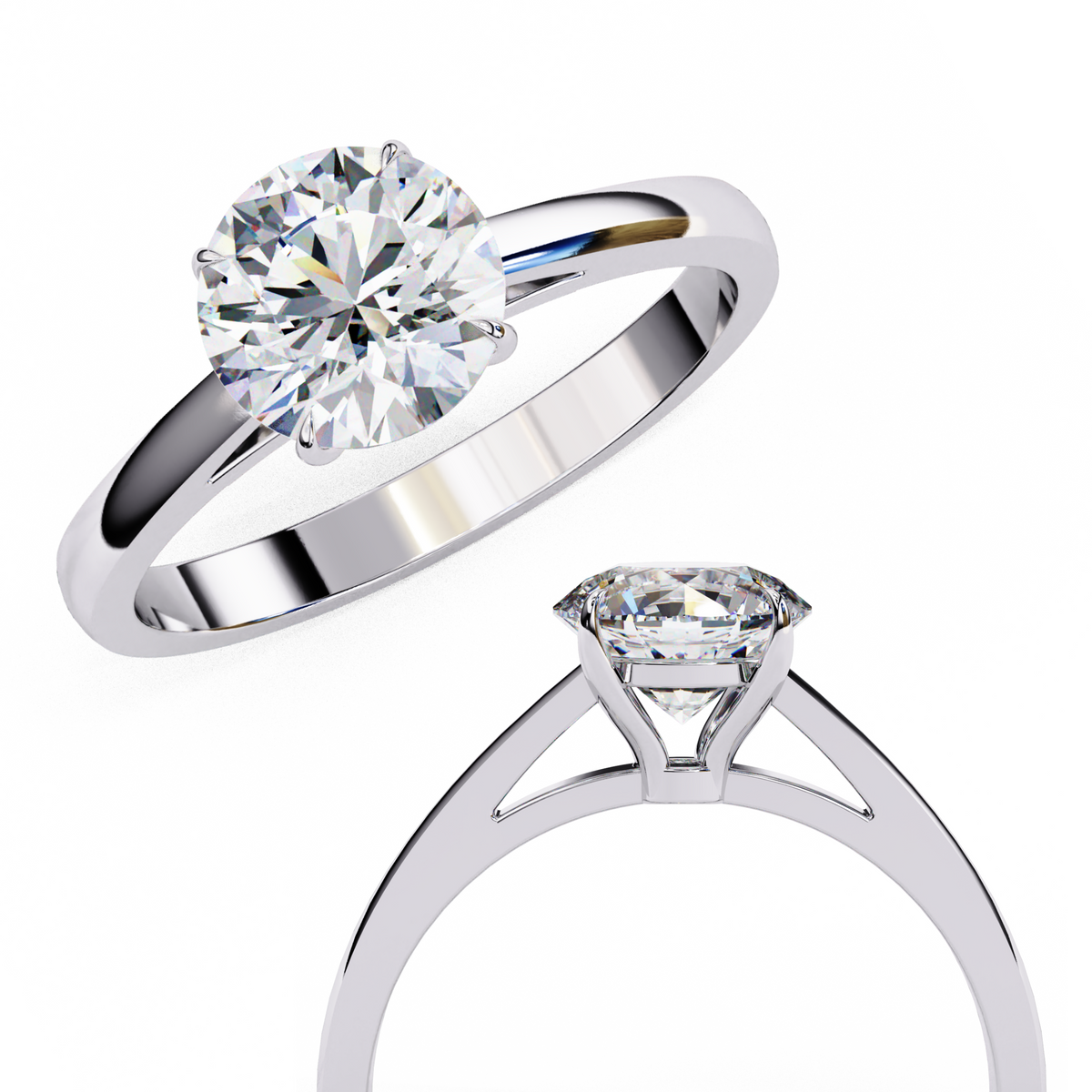 Reverra 14K Classic Round Solitaire Engagement Ring, CTTW-1.3