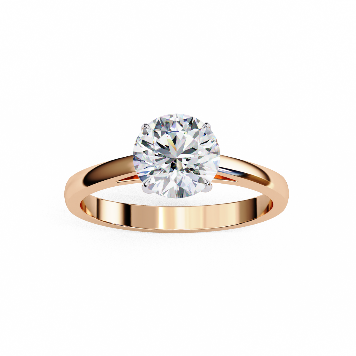 Reverra 14K Classic Round Solitaire Engagement Ring, CTTW-1.3
