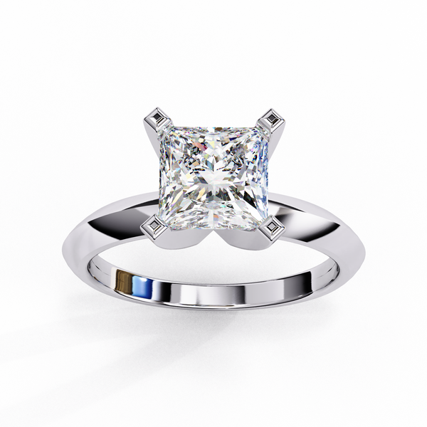 Reverra 14K Gold Princess lan-Grown Diamond Two-Tone Gold Solitaire Engagement Ring for Women, CTTW-1.72