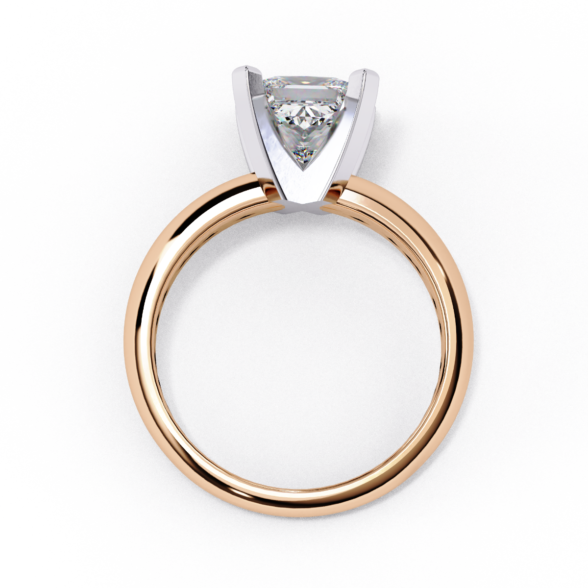 Reverra 14K Gold Princess lan-Grown Diamond Two-Tone Gold Solitaire Engagement Ring for Women, CTTW-1.72