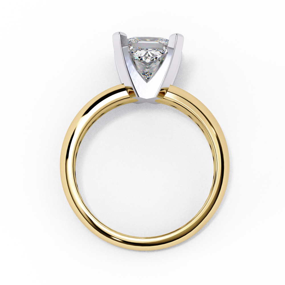 Reverra 14K Gold Princess lan-Grown Diamond Two-Tone Gold Solitaire Engagement Ring for Women, CTTW-1.72