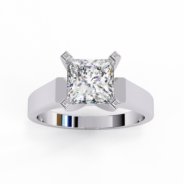 Reverra 14K Gold Princess Lab Grown Diamond Solitaire Engagement Ring for Women, CTTW-1.72