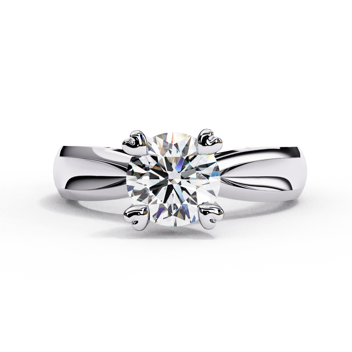 Reverra 14K Heart Prong Diamond Solitaire Engagement Ring, CTTW-1.29