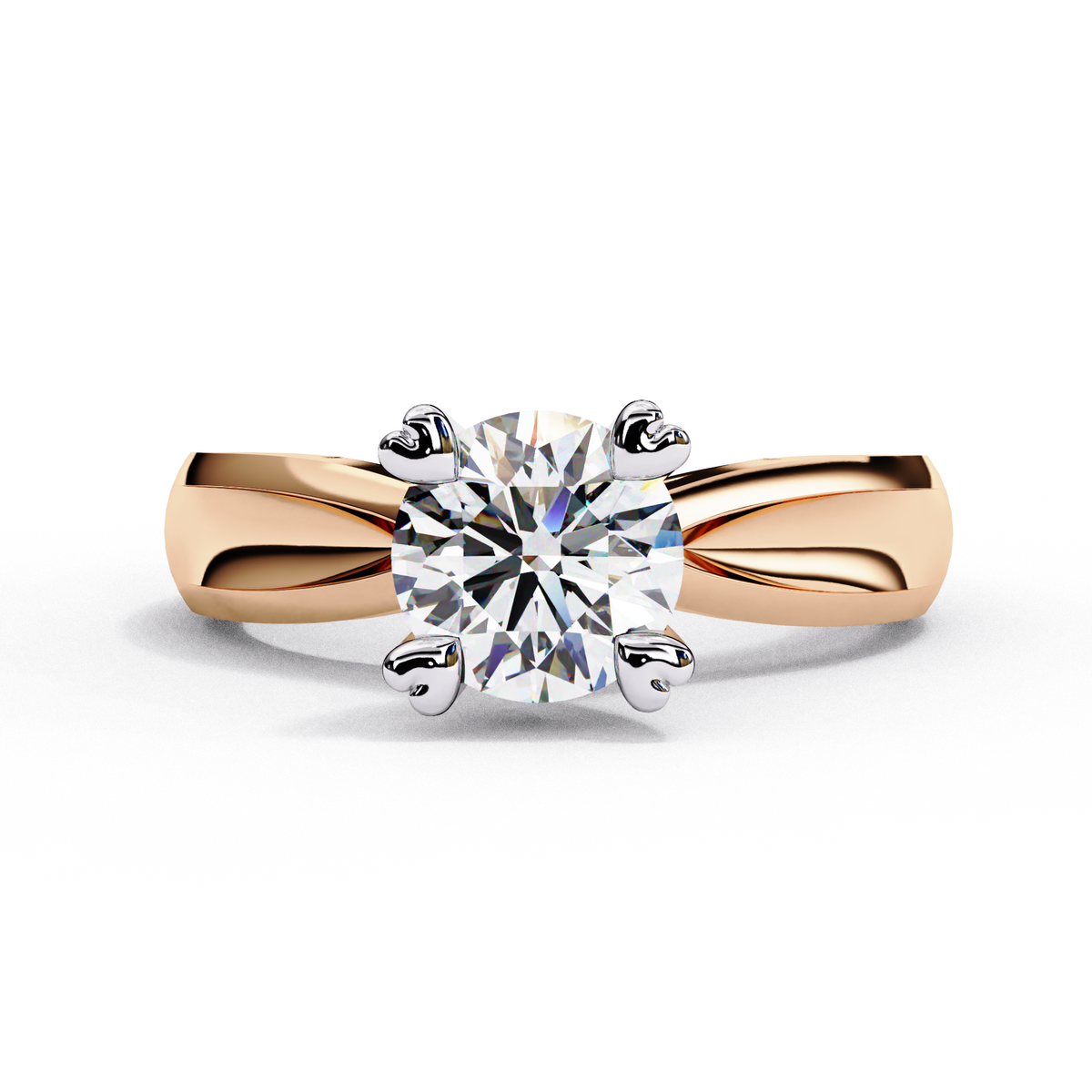 Reverra 14K Heart Prong Diamond Solitaire Engagement Ring, CTTW-1.29