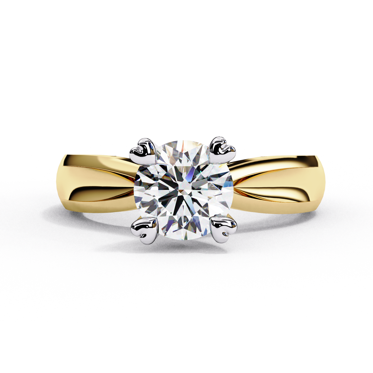 Reverra 14K Heart Prong Diamond Solitaire Engagement Ring, CTTW-1.29
