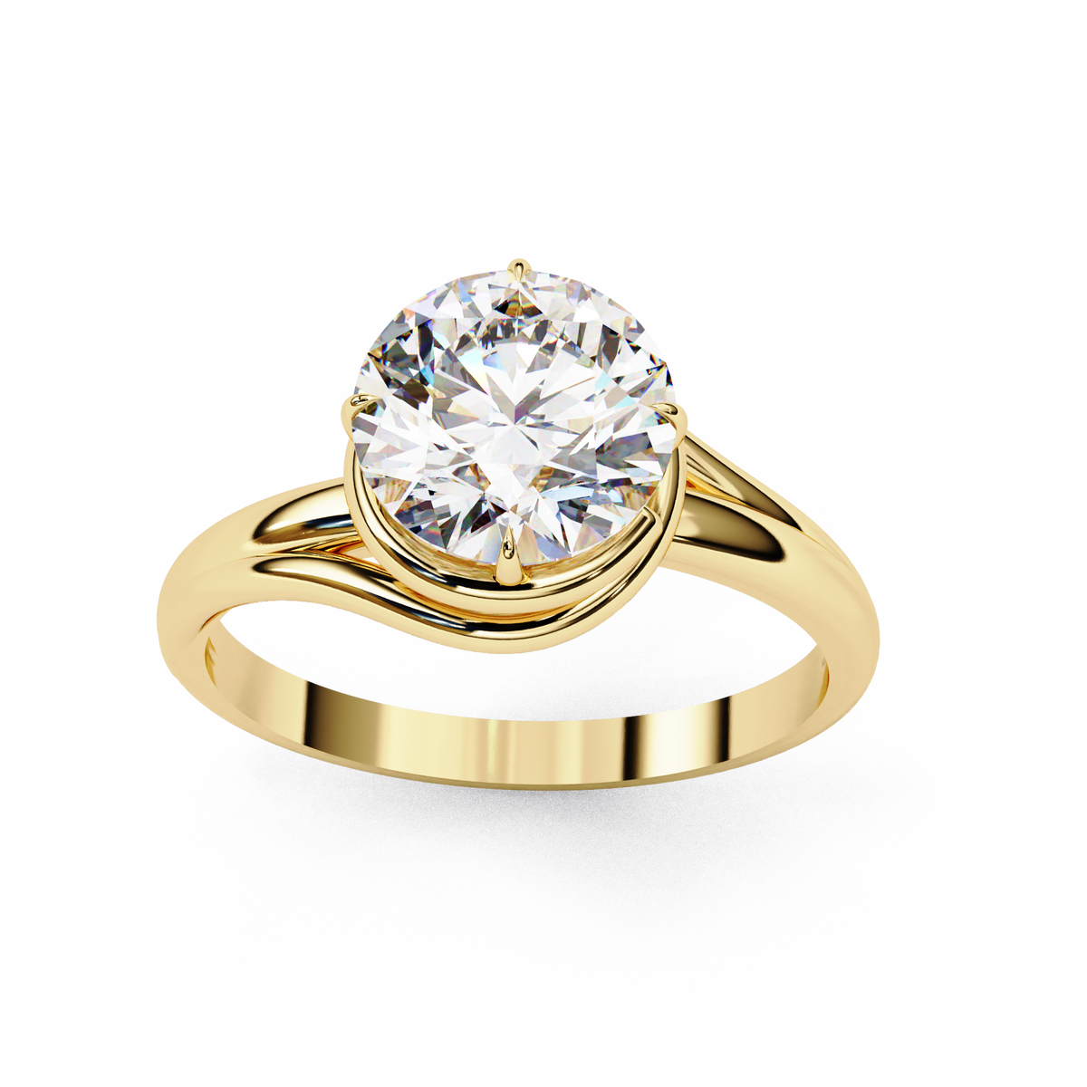 Reverra 14K Solitaire Diamond Swirl Engagement Ring, CTTW-1.29