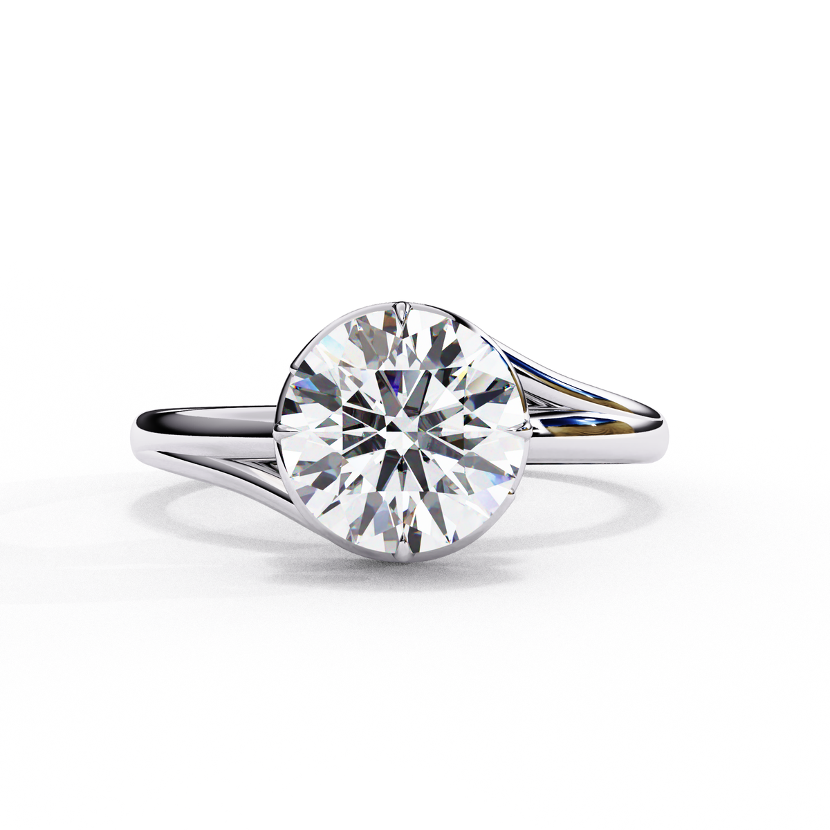 Reverra 14K Solitaire Diamond Swirl Engagement Ring, CTTW-1.29