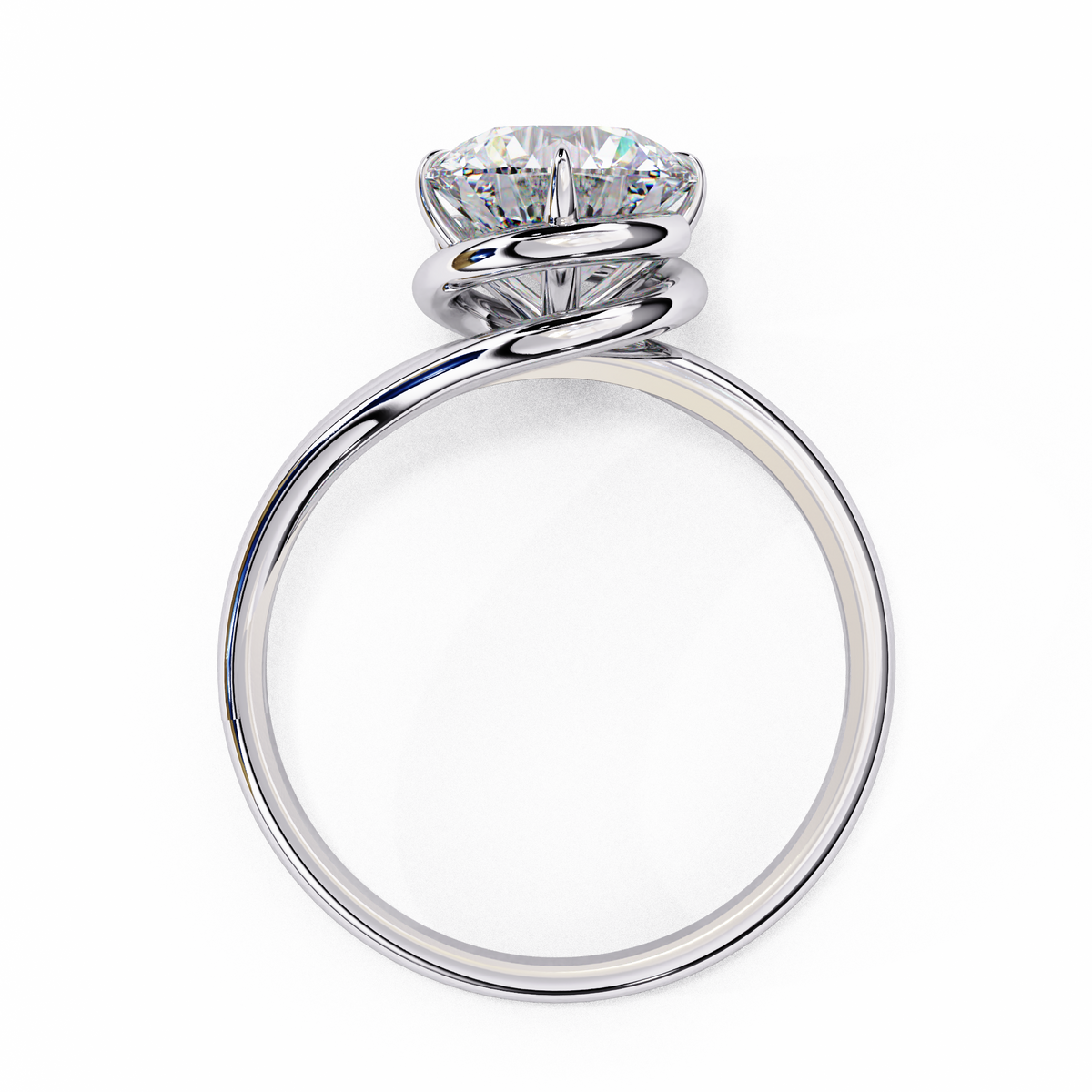 Reverra 14K Solitaire Diamond Swirl Engagement Ring, CTTW-1.29