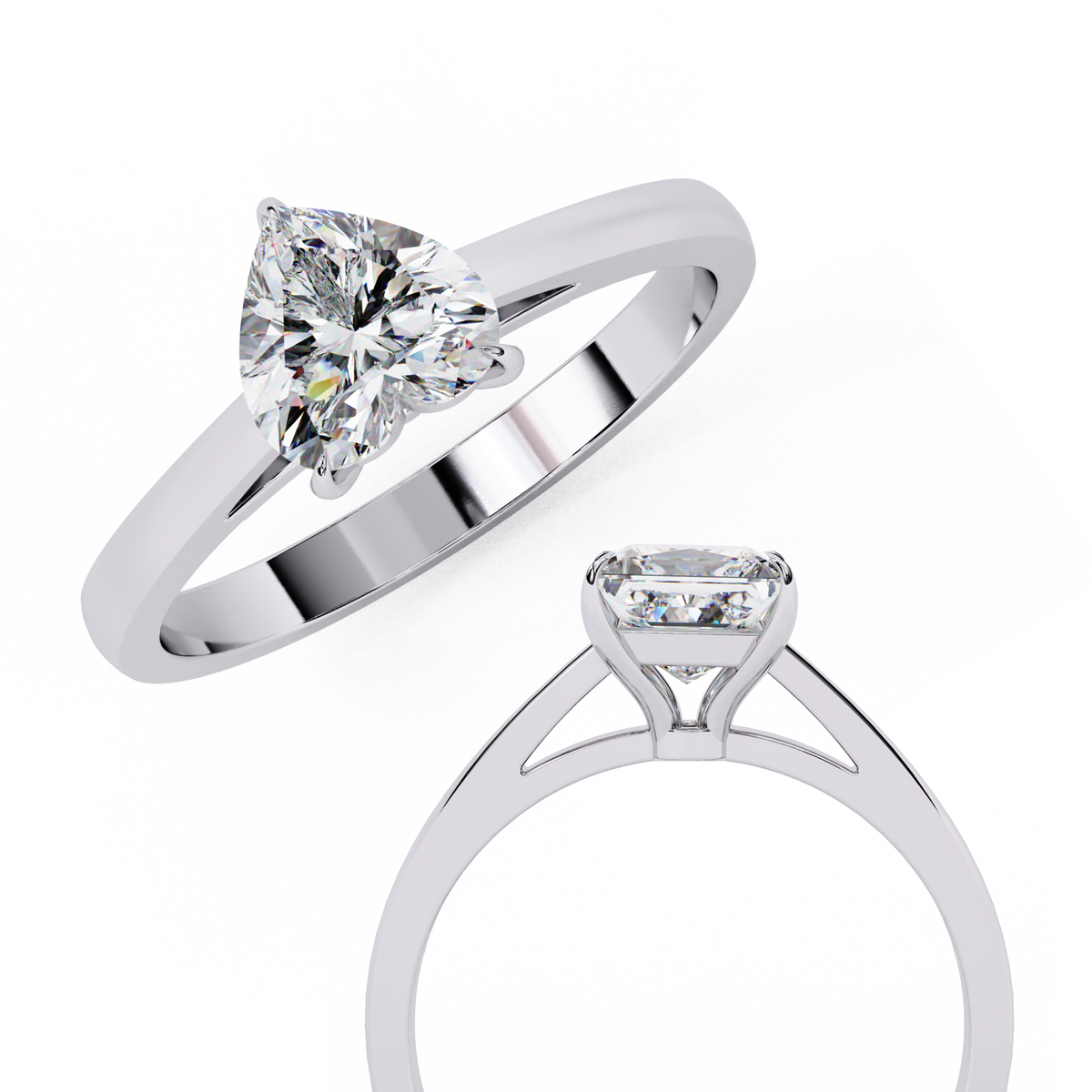 Reverra 14K Solitaire Diamond Elegant Classic Engagement Ring, CTTW-0.83