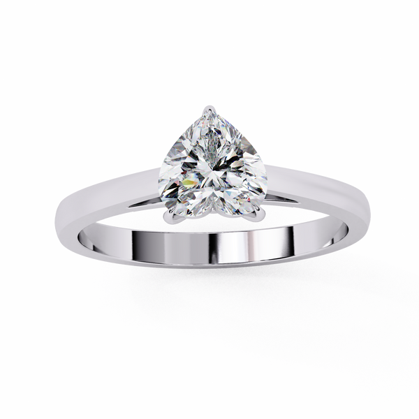Reverra 14K Gold Heart Lab Grown Diamond Solitaire Elegant Classic Engagement Ring for Women, CTTW-0.83