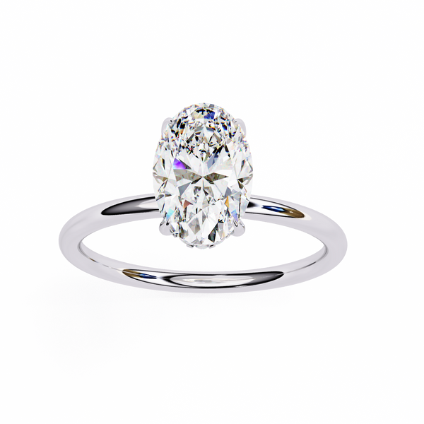 Reverra 14K Gold Solitaire Lab Grown Diamond Minimalist Classic Engagement Ring for Women, CTTW-1.25