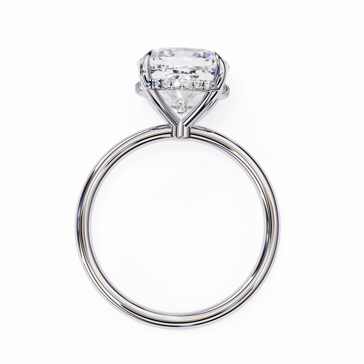 Reverra 14K Solitaire Diamond Hidden Halo Classic Engagement Ring, CTTW-2.81