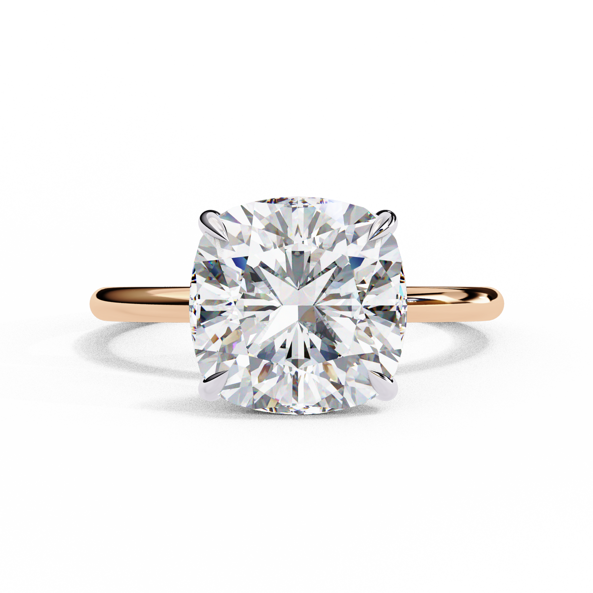 Reverra 14K Solitaire Diamond Hidden Halo Classic Engagement Ring, CTTW-2.81