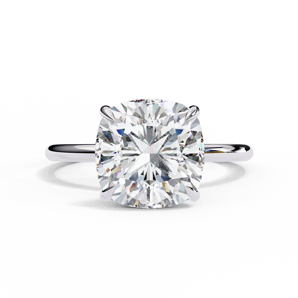 Reverra 14K Solitaire Diamond Hidden Halo Classic Engagement Ring, CTTW-2.81