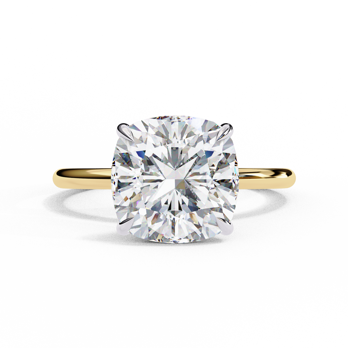 Reverra 14K Solitaire Diamond Hidden Halo Classic Engagement Ring, CTTW-2.81