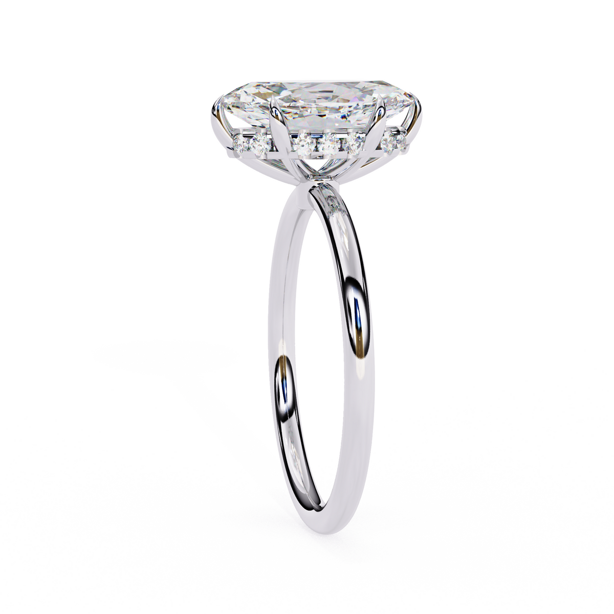 Reverra 14K Hidden Halo Classic Engagement Ring, CTTW-1.54
