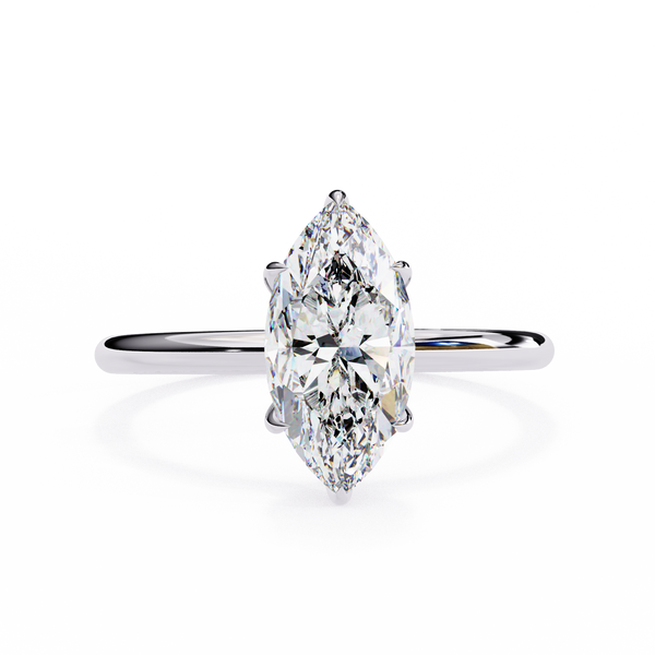 Reverra 14K Gold Round & Marquise Lab Grown Diamond Hidden Halo Classic Engagement Ring for Women, CTTW-1.54