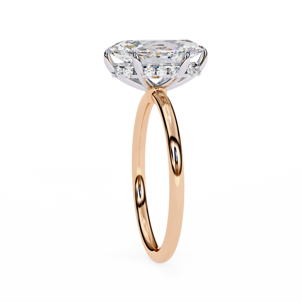 Reverra 14K Hidden Halo Classic Engagement Ring, CTTW-1.54