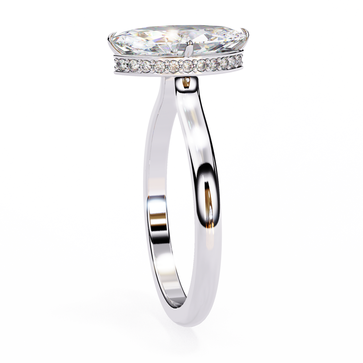 Reverra 14K Solitaire Diamond Hidden Halo Classic Engagement Ring, CTTW-1.59