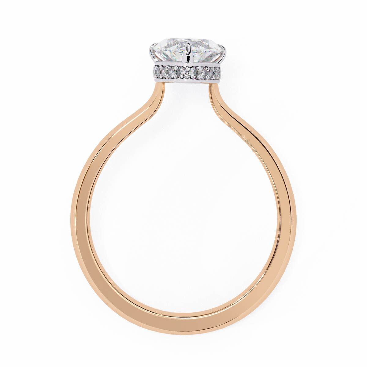 Reverra 14K Solitaire Diamond Hidden Halo Classic Engagement Ring, CTTW-1.59