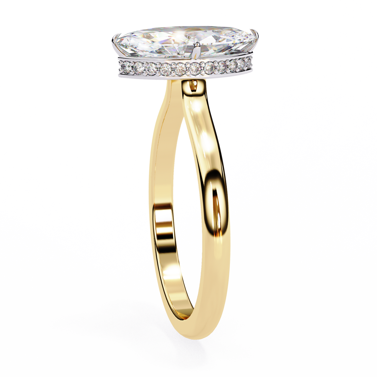 Reverra 14K Solitaire Diamond Hidden Halo Classic Engagement Ring, CTTW-1.59