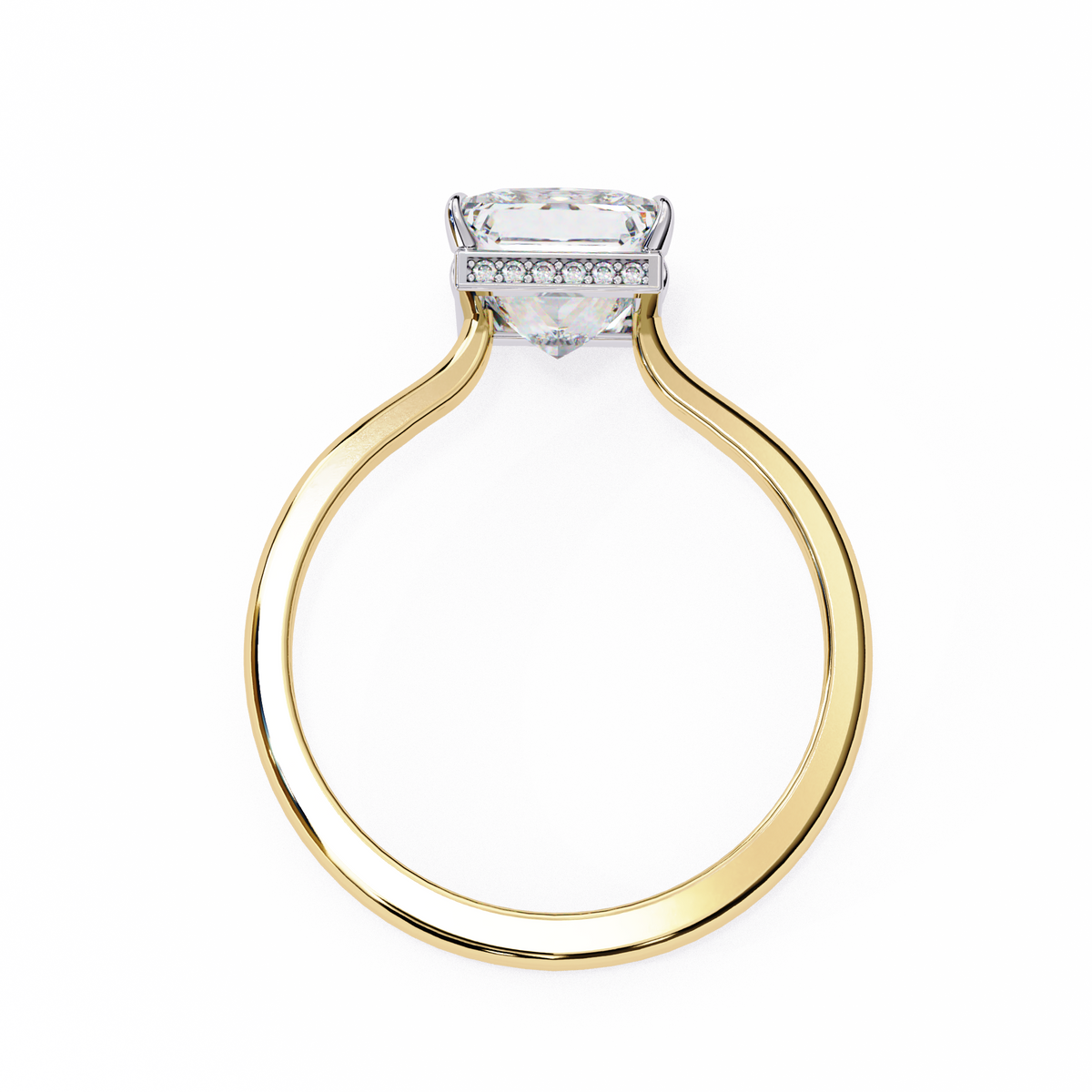 Reverra 14K Solitaire Diamond Hidden Halo Engagement Ring, CTTW-2.21