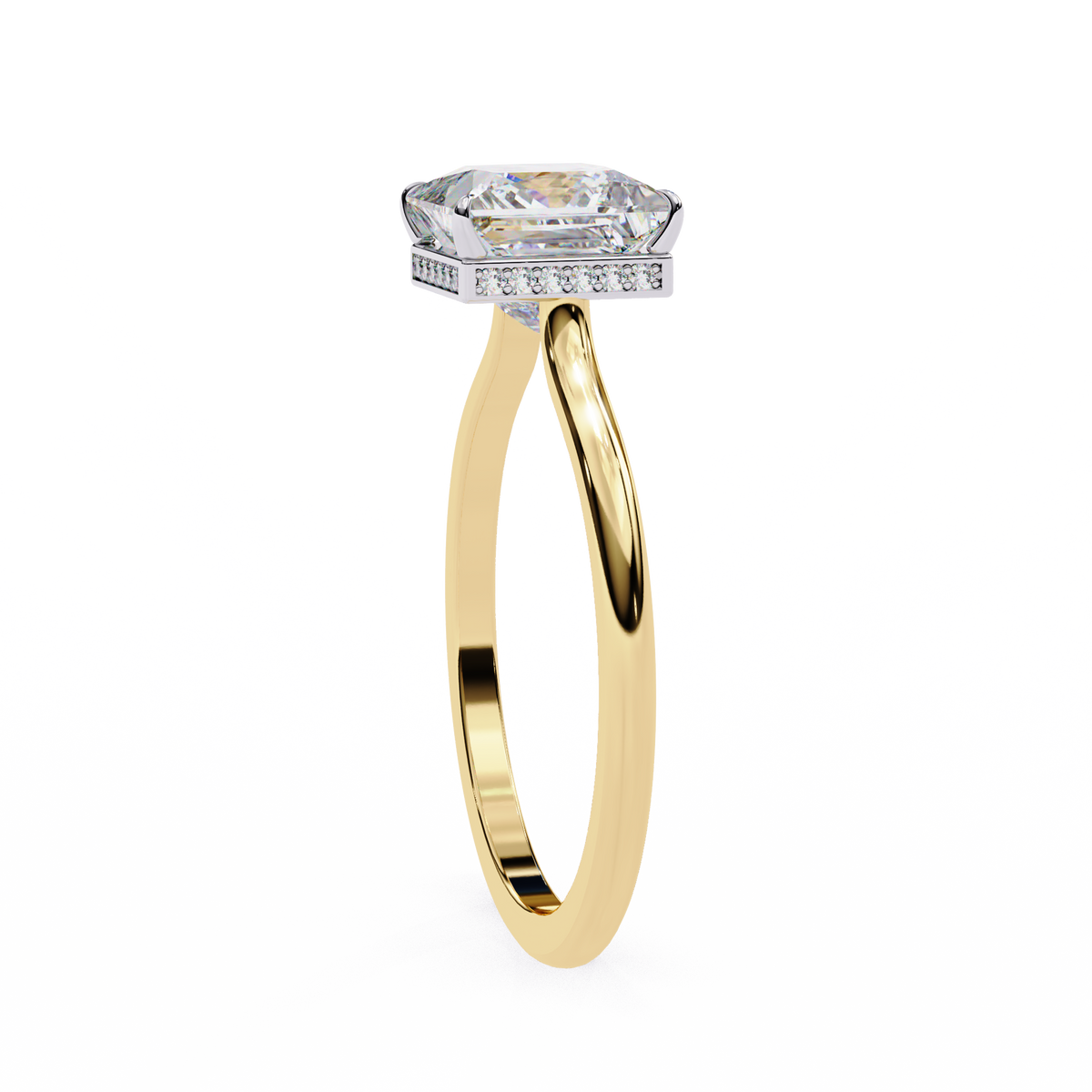 Reverra 14K Solitaire Diamond Hidden Halo Engagement Ring, CTTW-2.21