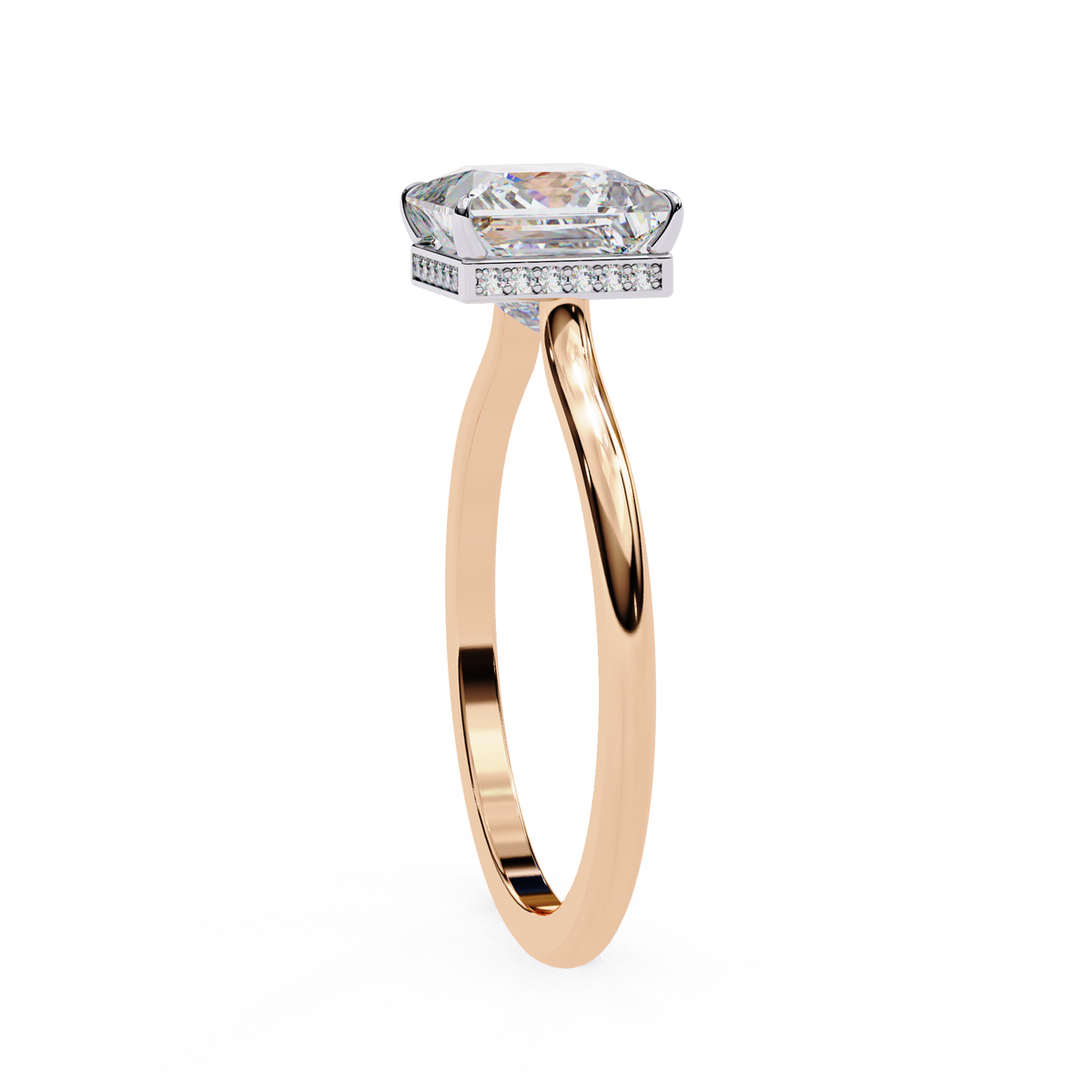 Reverra 14K Solitaire Diamond Hidden Halo Engagement Ring, CTTW-2.21