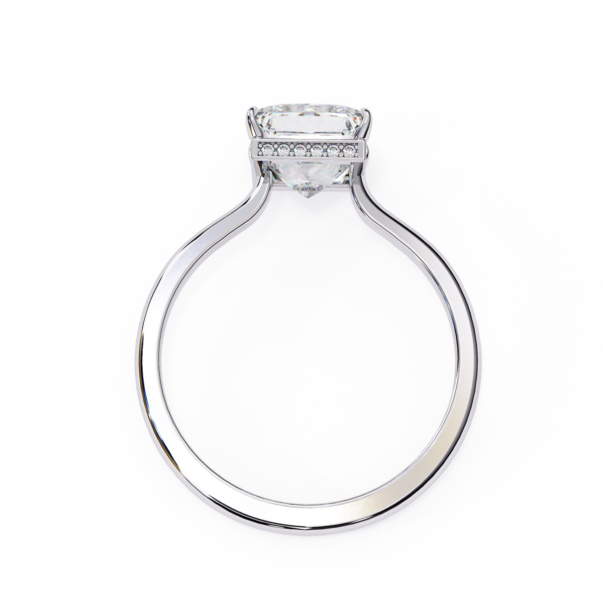 Reverra 14K Solitaire Diamond Hidden Halo Engagement Ring, CTTW-2.21