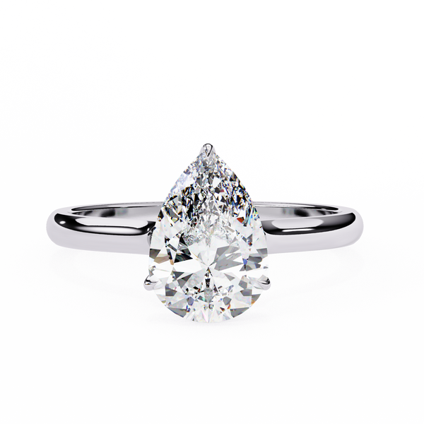 Reverra 14K Gold Pear & Round Lab Grown Diamond Hidden Halo Engagement Ring for Women, CTTW-1.87