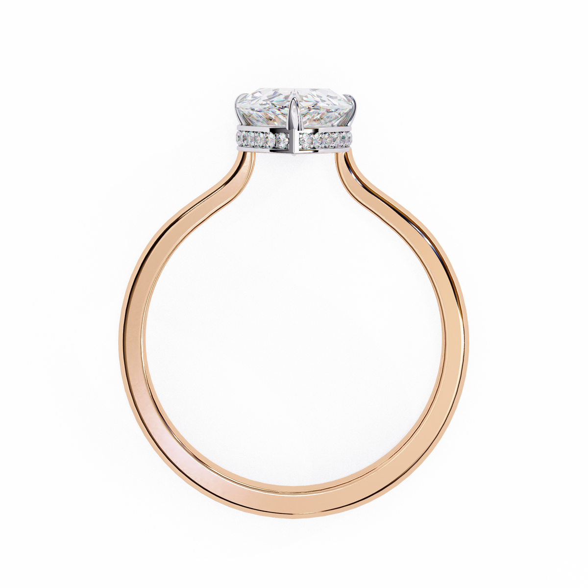 Reverra 14K Solitaire Diamond Hidden Halo Engagement Ring, CTTW-1.87