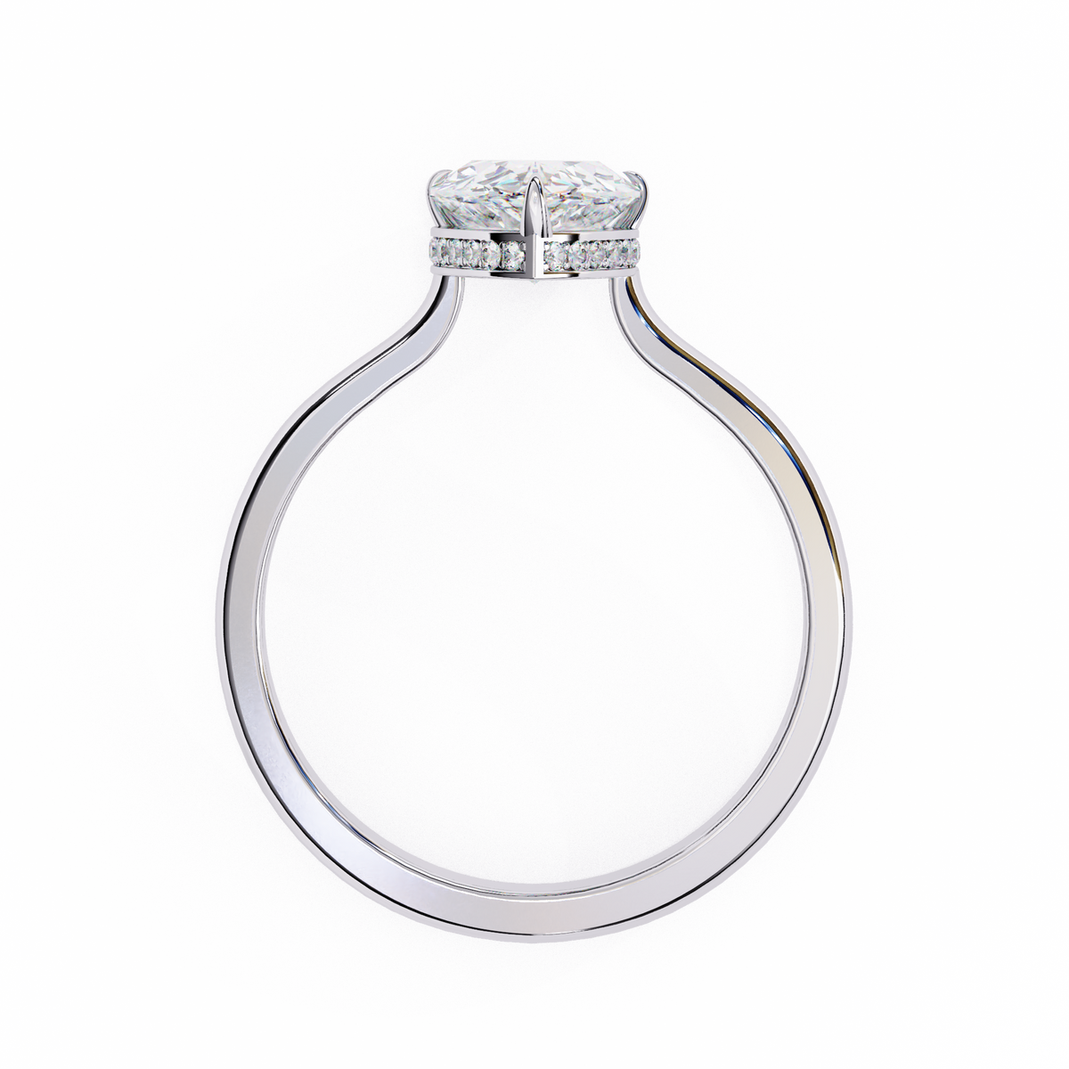 Reverra 14K Solitaire Diamond Hidden Halo Engagement Ring, CTTW-1.87