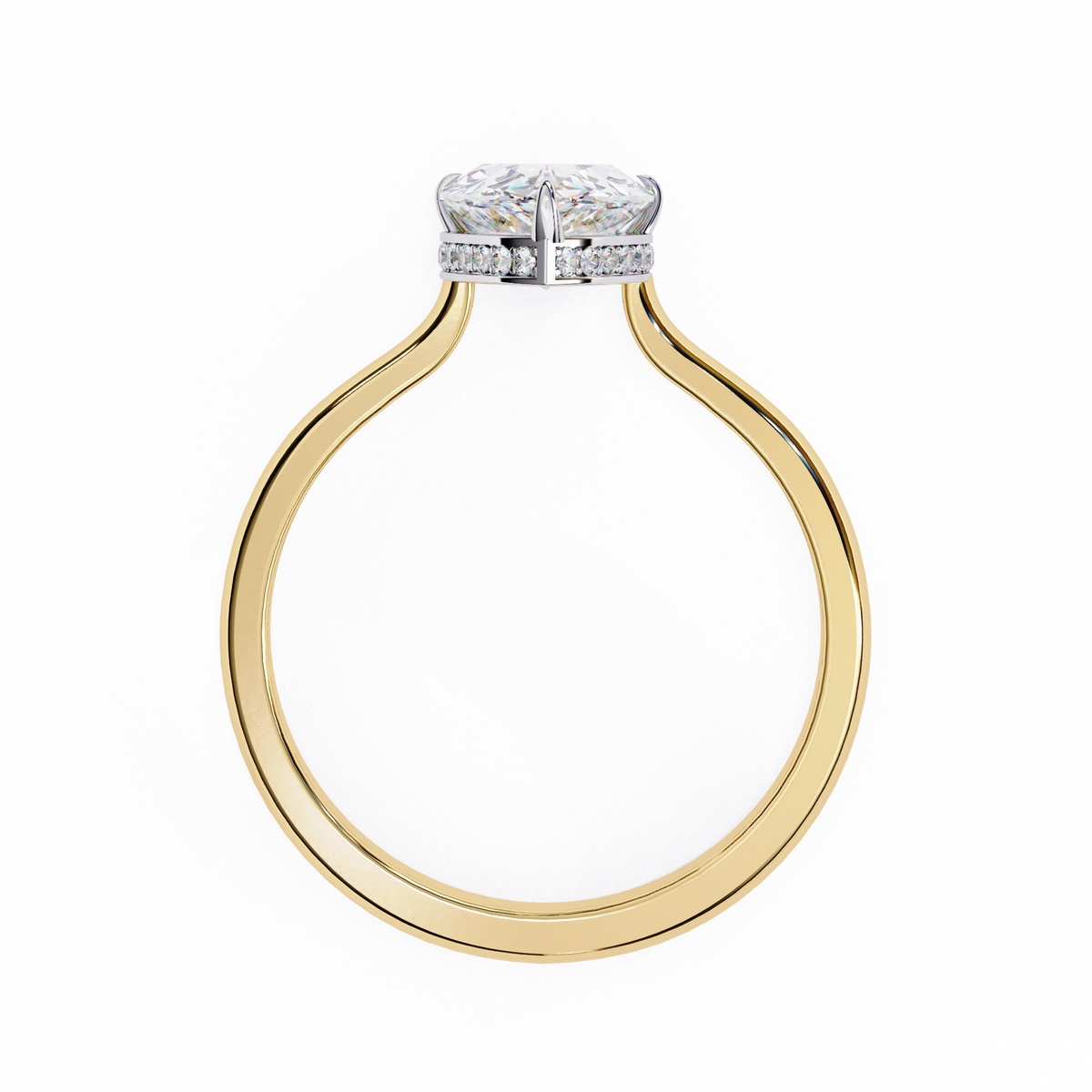 Reverra 14K Solitaire Diamond Hidden Halo Engagement Ring, CTTW-1.87