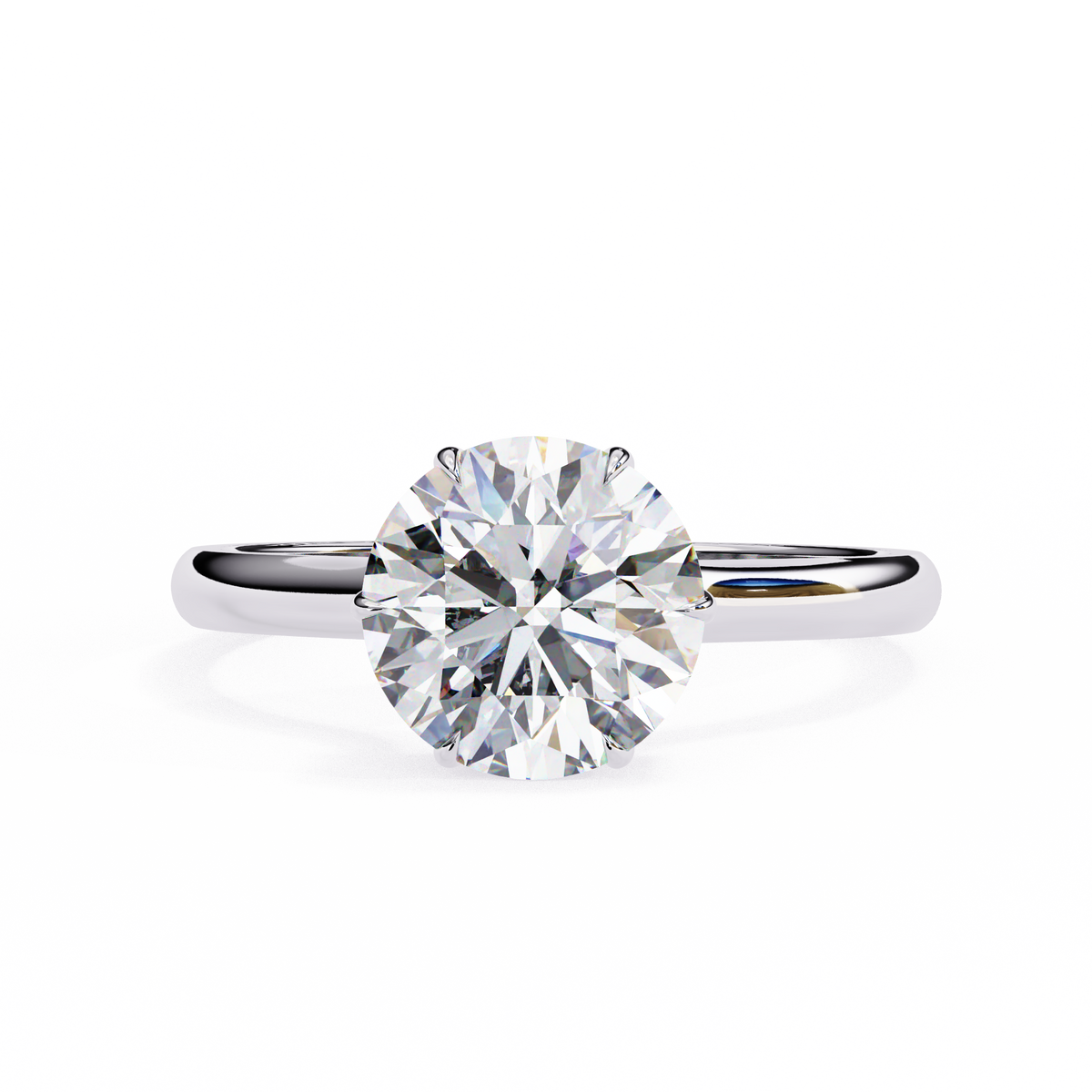 Reverra 14K Solitaire Diamond Hidden Halo Engagement Ring, CTTW-2.27