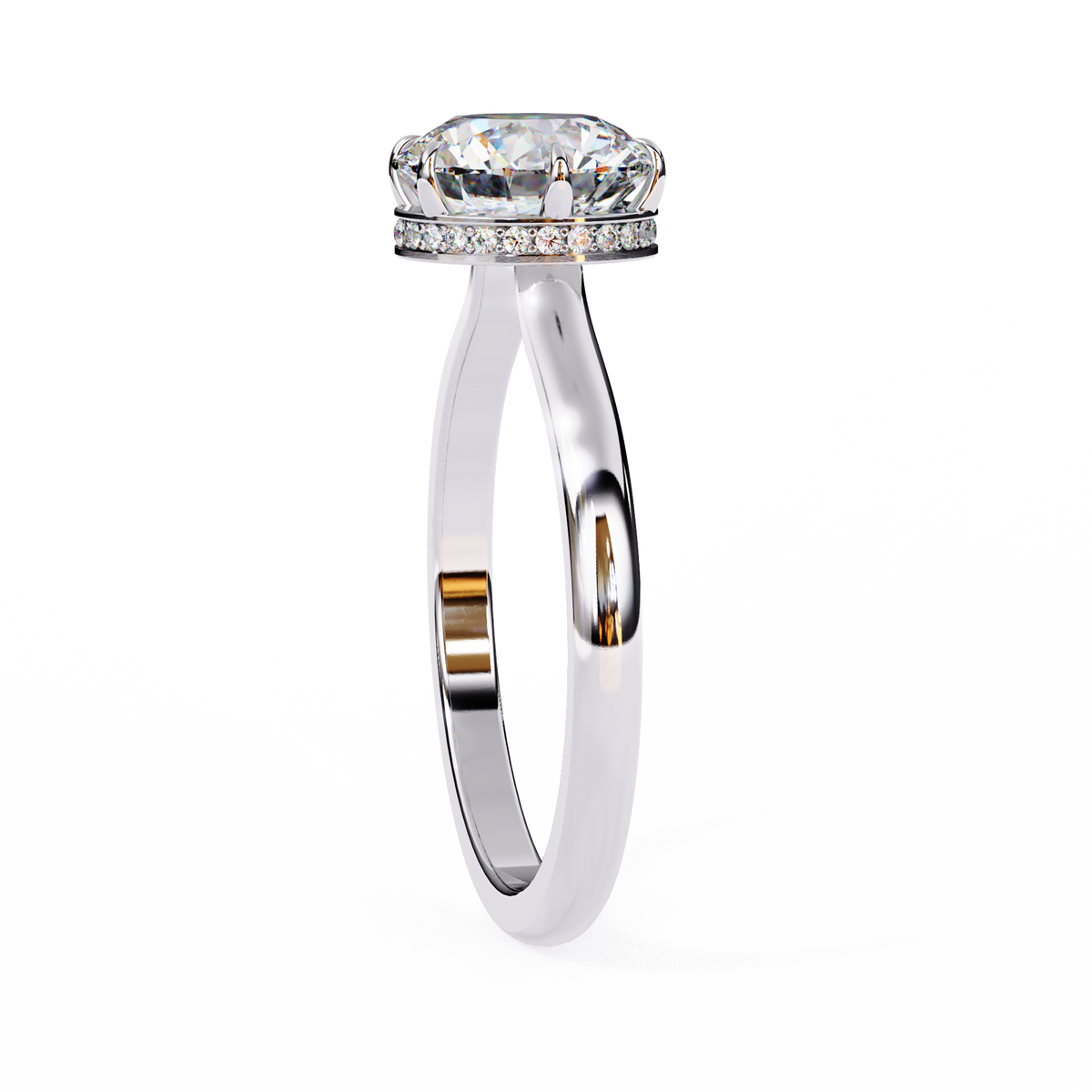 Reverra 14K Solitaire Diamond Hidden Halo Engagement Ring, CTTW-2.27