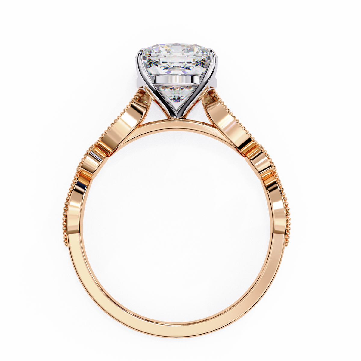 Reverra 14K Vintage Milgrain Diamond Engagement Ring, CTTW-2.9