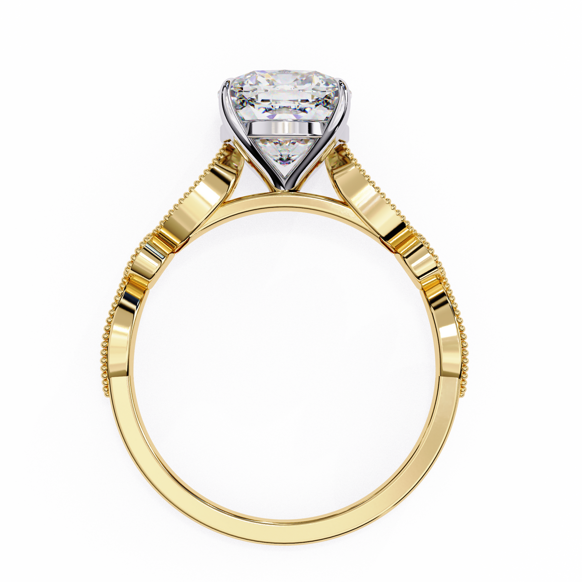 Reverra 14K Vintage Milgrain Diamond Engagement Ring, CTTW-2.9