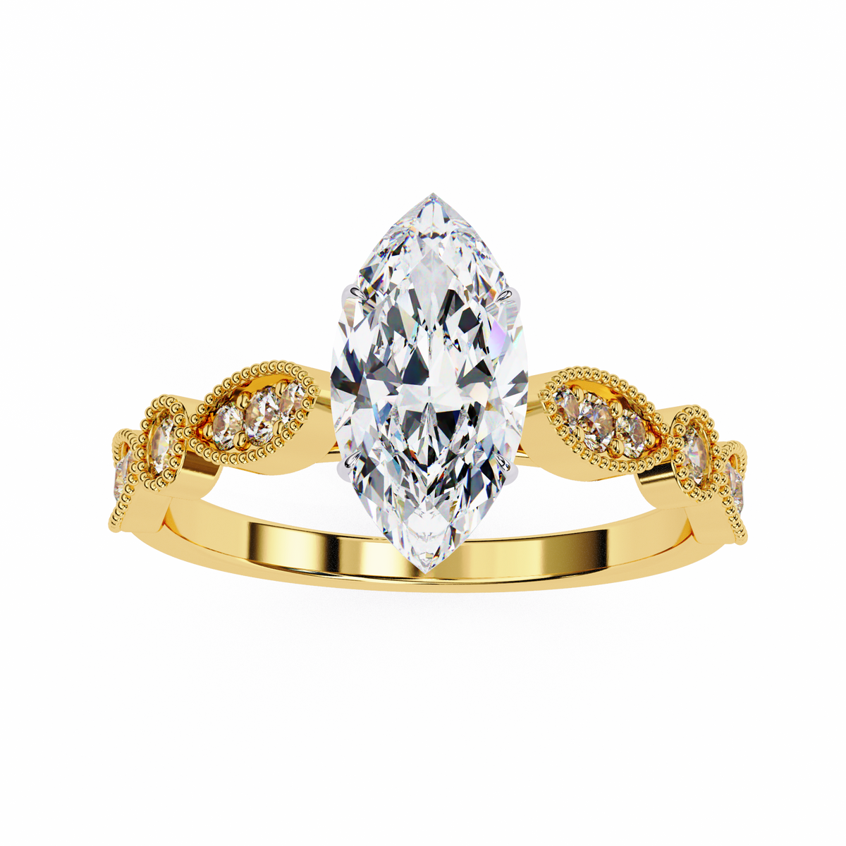 Reverra 14K Vintage Milgrain Diamond Engagement Ring, CTTW-1.06