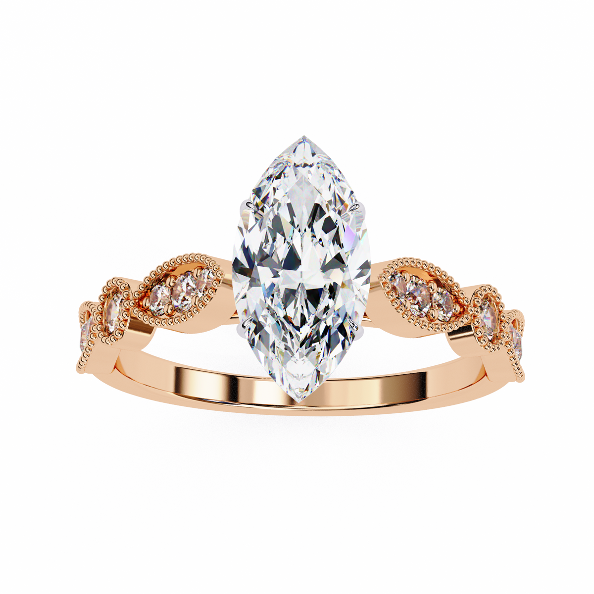 Reverra 14K Vintage Milgrain Diamond Engagement Ring, CTTW-1.06