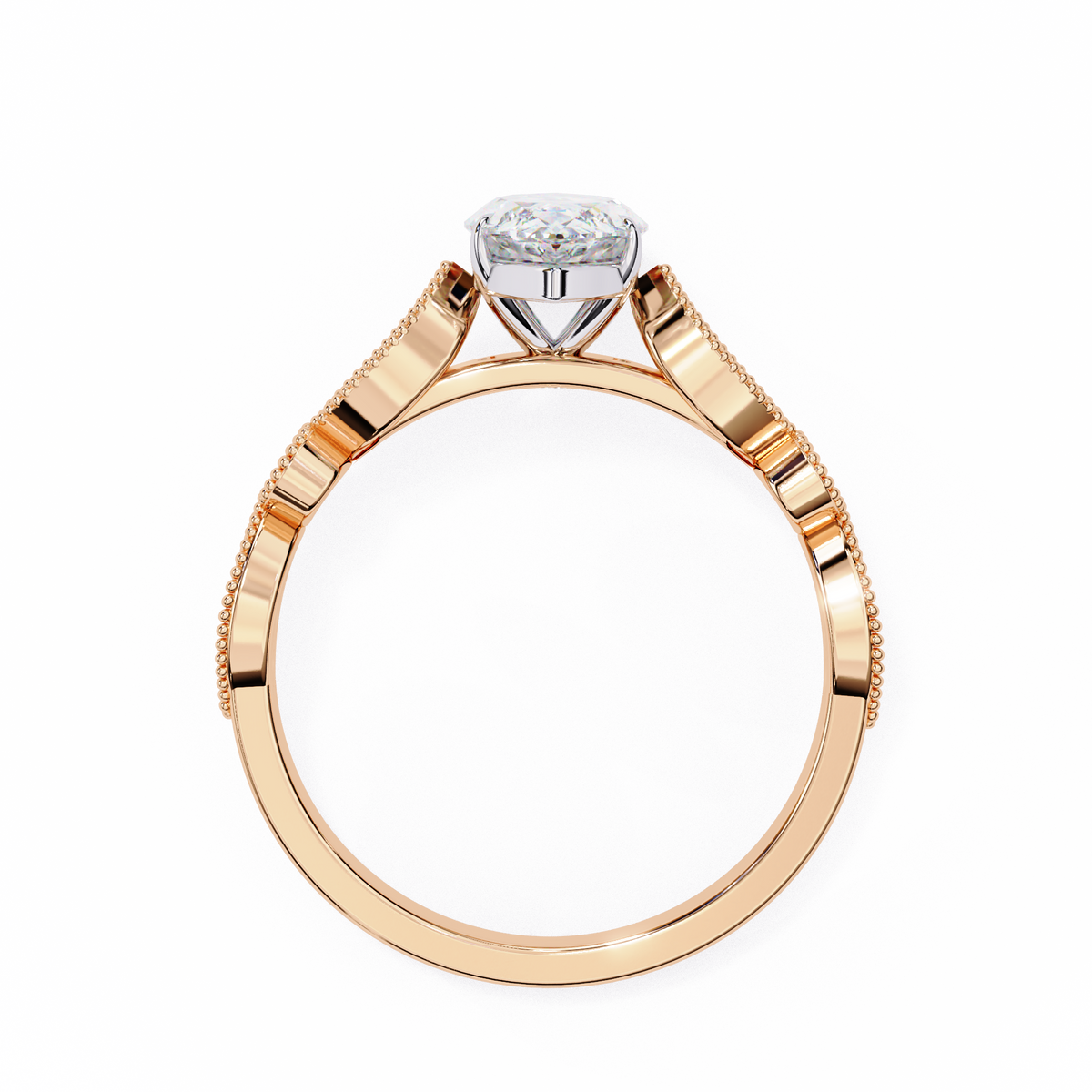 Reverra 14K Vintage Milgrain Diamond Engagement Ring, CTTW-1.06
