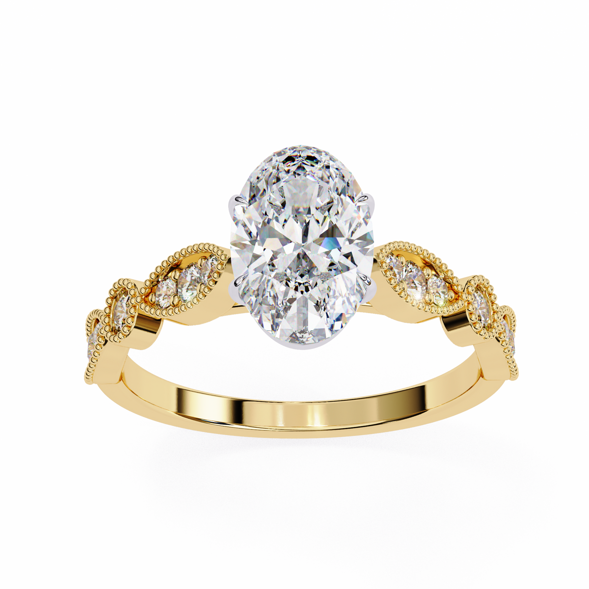 Reverra 14K Vintage Milgrain Diamond Engagement Ring, CTTW-1.44