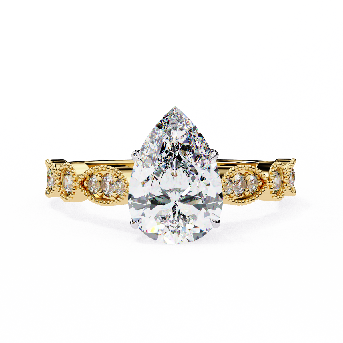 Reverra 14K Vintage Milgrain Diamond Engagement Ring, CTTW-1.13