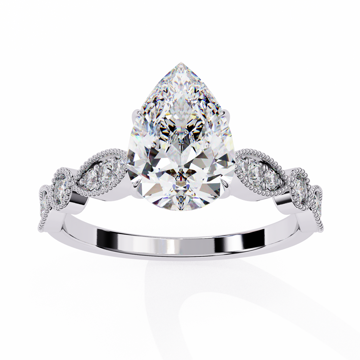 Reverra 14K Vintage Milgrain Diamond Engagement Ring, CTTW-1.13